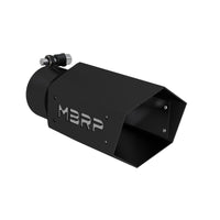 Thumbnail for MBRP Universal 4in Hex Tip 3in Inlet 10in Length w/ Logo - Black Coated