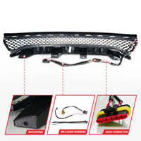 Thumbnail for ANZO 15-23 Dodge Charger Black LED Grille w/ Initiation & Running Light/DRL Bar