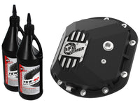Thumbnail for aFe 97-18 Jeep Wrangler TJ/JK Dana 30 Street Series Diff Cover w/ Machined Fins & Gear Oil - Black