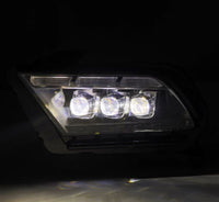Thumbnail for AlphaRex 10-12 Ford Mustang NOVA-Series LED Proj. Headlights Alpha-Blk w/Activ Lght & Seq.Sig SB DBL