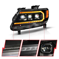 Thumbnail for ANZO 15-22 Chevy Colorado Full LED Headlights w/ Initiation (Amber DRL) - Black