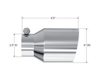Thumbnail for MBRP Universal T304 SS Tip 4in OD/2.5in Inlet/6.5in L