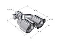 Thumbnail for MBRP Universal T304 SS Dual Tip 4in OD/2.5in Inlet