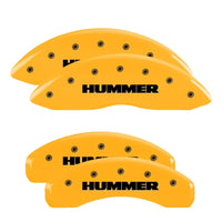 Thumbnail for MGP 4 Caliper Covers Engraved Front & Rear Hummer Yellow Finish Black Char 2005 Hummer H2