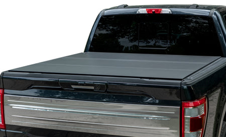 Access 2022+ Rivian R1T 4ft 6in Bed (w/ OEM Tonneau Track) LOMAX Folding Hard Cover - Carbon Fiber