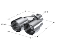 Thumbnail for MBRP Universal T304 SS Dual Tip 3.5in OD/2.5in Inlet