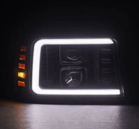 Thumbnail for AlphaRex 92-96 Ford F-Series/Bronco PRO-Series Proj Headlight Blk w/Seq. Sig & DRL