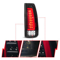 Thumbnail for ANZO 88-99 Chevy/GMC C/K1500/2500/3500 Full LED Light Tube Taillights Black Housing Smoke Lens