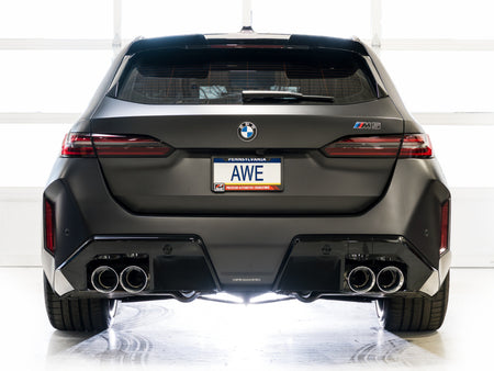 AWE BMW G90/G99 M5 Track Edition Catback Exhaust - Chrome Silver Tips