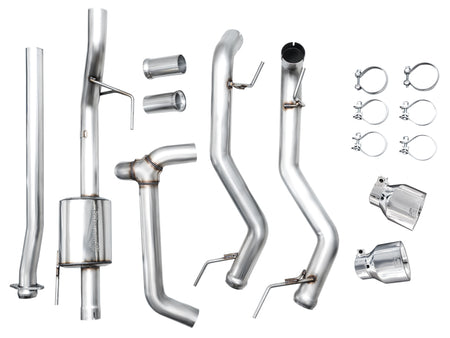 AWE Tuning 2021+ Ford F150 Tremor w/ Bumper Cutouts 0FG Non-Resonated Catback w/ Chrome Silver Tips