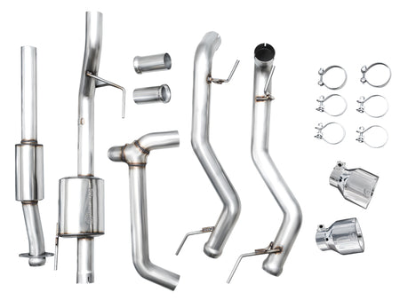 AWE Tuning 2021+ Ford F150 Tremor w/ Bumper Cutouts 0FG Resonated Catback w/ Chrome Silver Tips
