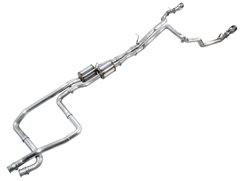 AWE Tuning 2025+ RAM 1500 RHO 3.0 I6 TT 0FG Dual Rear Exit Catback Exhaust - Chrome Silver Tips