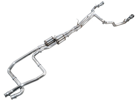 AWE Tuning 2025+ RAM 1500 RHO 3.0 I6 TT 0FG Dual Rear Exit Catback Exhaust - Chrome Silver Tips
