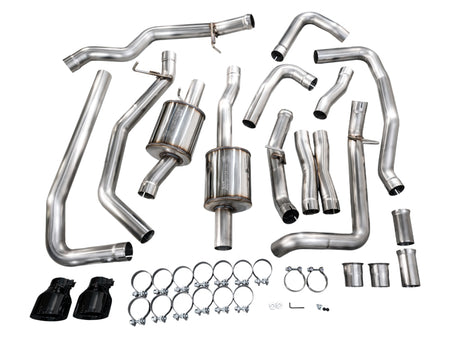 AWE Tuning 2025+ RAM 1500 RHO 3.0 I6 TT 0FG Dual Rear Exit Catback Exhaust - Diamond Black Tips