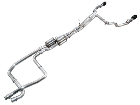 AWE Tuning 2025+ RAM 1500 RHO 3.0 I6 TT 0FG Dual Rear Exit Catback Exhaust - Diamond Black Tips