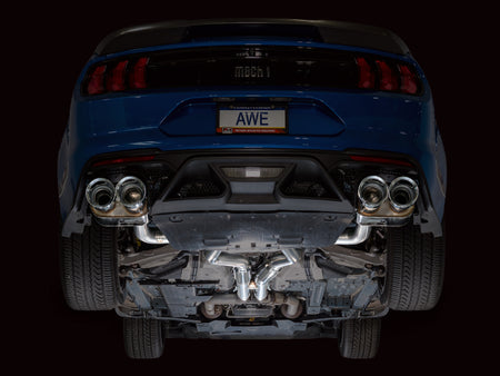 AWE Tuning 21-23 Ford Mustang Mach 1 SwitchPath Cat Back Exhaust w/ Quad Chrome Silver Tips