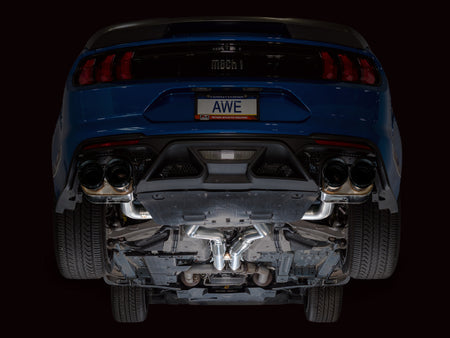 AWE Tuning 21-23 Ford Mustang Mach 1 SwitchPath Cat Back Exhaust w/ Quad Diamond Black Tips