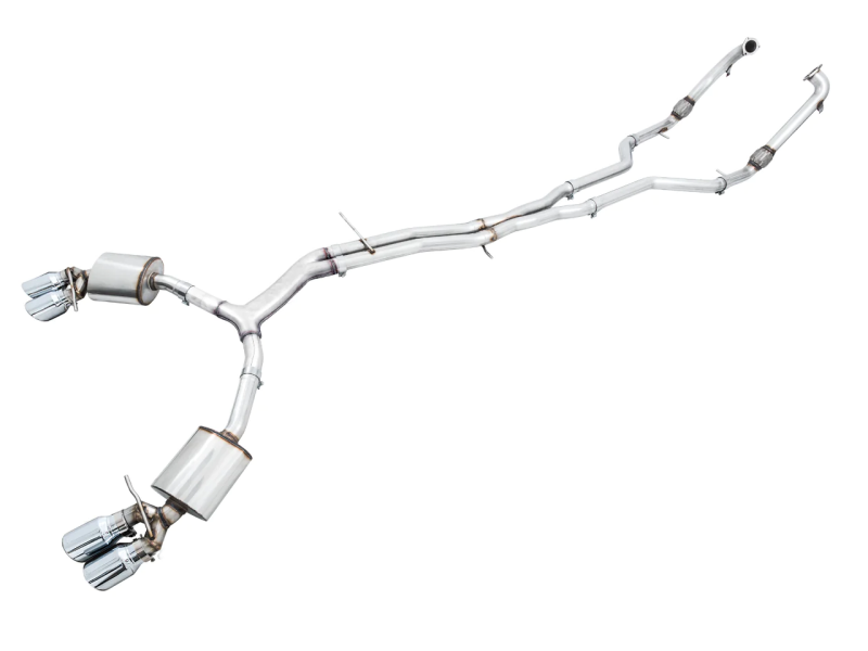AWE Tuning Audi B9 S5 Sportback Touring Edition Exhaust - Non-Resonated (Silver 102mm Tips)
