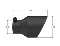 Thumbnail for MBRP Universal 3in Hex Tip 5in Inlet 8in Length Dual Wall Exhaust Tip - Black Coated