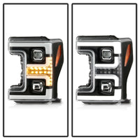 Thumbnail for Spyder Ford F-250/F-350/F450 Super Duty 17-18 Projector Headlights Black PRO-YD-FS17-SBSEQ-BK
