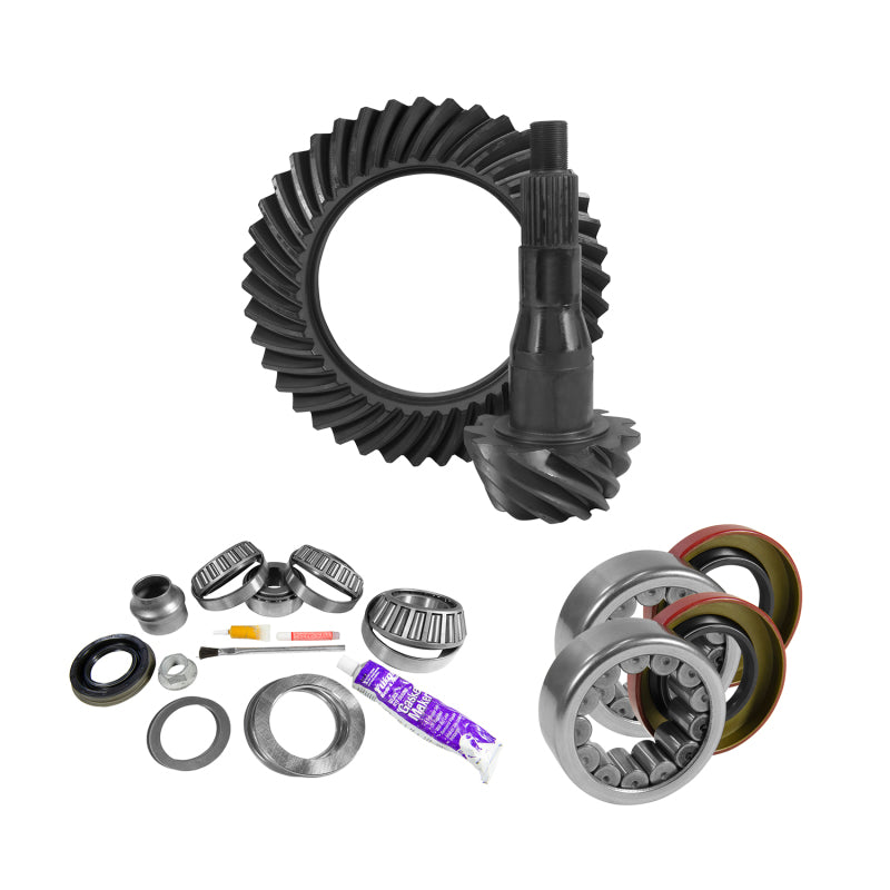 Yukon 9.75in Ford 4.11 Rear Ring & Pinion Install Kit Axle Bearings and Seal