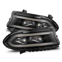 Thumbnail for AlphaRex 15-23 Dodge Charger LUXX-Series LED Proj Headlights Black w/Activtn Lgt & Seq.Sig / SB DRL