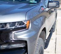 Thumbnail for Fishbone Offroad 2019+ Chevrolet Silverado 1500 Double Cab Oval Side Steps - Black Textured