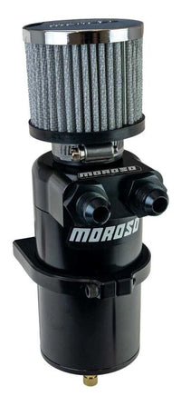 Thumbnail for Moroso Dual Inlet -8AN Billet Breather Tank Catch Can - Black