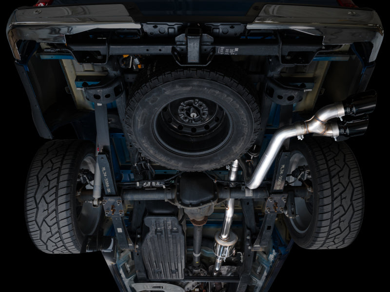 AWE 21-25 Ford F150 (14th Gen Reg Cab) Cat-Back Exhaust - 4.5in Dual Side Exit Diamond Black Tips