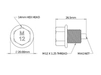 Thumbnail for aFe POWER Magnetic Drain Plug M12 x 1.25 - Universal