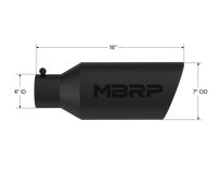 Thumbnail for MBRP Universal Exhaust Tip 7in O.D. Rolled End 4in Inlet 18in Length - Black