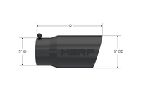 Thumbnail for MBRP Universal Tip 6 O.D. Dual Wall Angled 5 inlet 12 length - Black Finish