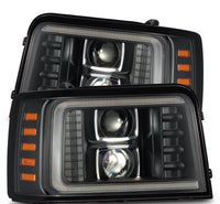 Thumbnail for AlphaRex 92-96 Ford F-Series/Bronco PRO-Series Proj Headlight Blk w/Seq. Sig & DRL