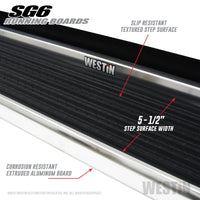Thumbnail for Westin Polished Aluminum Running Board 68.4 inches SG6 Running Boards - Polished