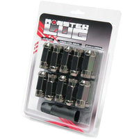 Thumbnail for Wheel Mate Monster Locking Lug Nut Set of 4 - Black Chrome 14x1.50