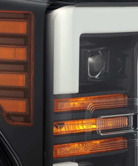 Thumbnail for AlphaRex 17-19 Ford F-250 SD PRO-Series Proj Headlights Plank Style Black w/Activ Light/Seq Signal
