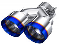 Thumbnail for MBRP Burnt End Tip 2.5 ID Dual 4 OD Out 9.55 length Single wall 304 Stainless Steel Pass Side