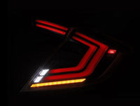 Thumbnail for AlphaRex 16-21 Honda Civic Hatchback/ Type-R FK8 Nova-Series LED Tail Lights (Pair) - Alpha Black
