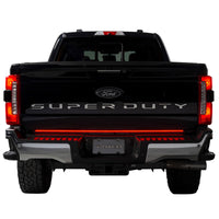 Thumbnail for Putco 2024 Ford SuperDuty F-250 60In Direct Fit Red Blade Kit Tailgate Bars w/ LED Taillamps