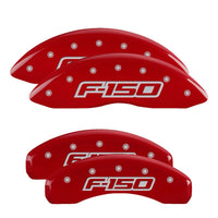 Thumbnail for MGP 4 Caliper Covers Engraved Front & Rear Oval Logo/Ford Red Finish Silver Char 2014 Ford F-150