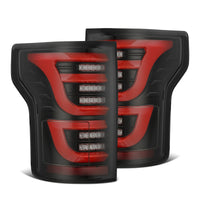 Thumbnail for AlphaRex 15-20 Ford F-150 Luxx LED Tail Lights (Pair) Black/Red (Not For Blind Spot Sensor Models)