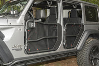 Thumbnail for Rugged Ridge Fortis Tube Door Covers Rear Pair Black 18-20 Jeep Wrangler JLU