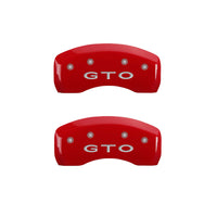 Thumbnail for MGP 4 Caliper Covers Engraved Front Pontiac Engraved Rear GTO Red finish silver ch