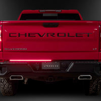 Thumbnail for Putco 21-23 Ford F-150 60In Direct Fit Red Blade Kit Tailgate Bars w Factory LED Taillamps