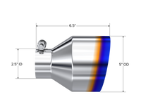 Thumbnail for MBRP Univ. T304 Stainless Steel Burnt End Tip 2.5in ID / 5in OD / 6.5in Length Angle Cut Single Wall