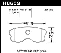 Thumbnail for Hawk 06-10 Chevy Corvette (Improved Pad Design) Rear HPS 5.0 Sreet Brake Pads
