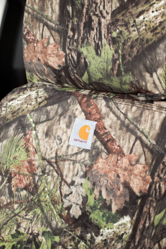 Covercraft 19-24 Dodge RAM Carhartt Camo SeatSaver Custom Front Row Seat Covers - Mossy Oak