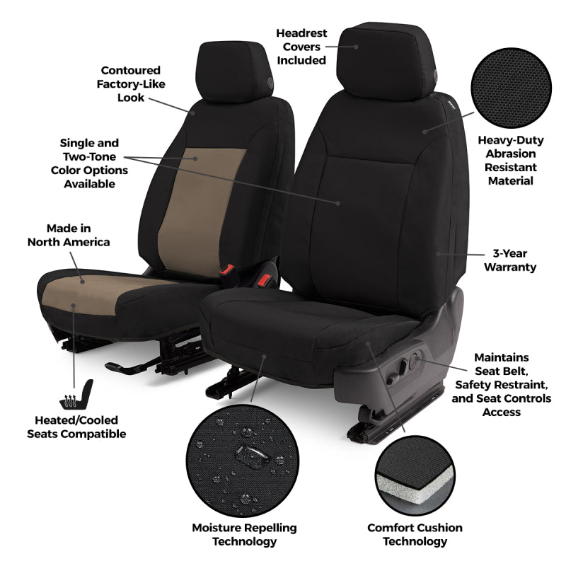 Covercraft 24-25 Ford F250/F550 Endura PrecisionFit Front Row Bucket Seat-Charcoal/Silver