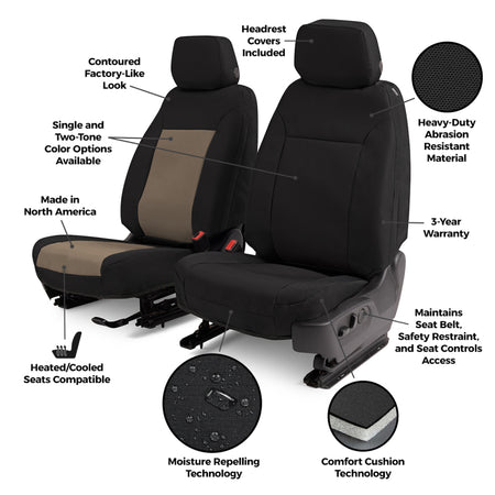 Covercraft 24-25 Ford F250/F550 Endura PrecisionFit Front Row Bucket Seat-Charcoal/Silver