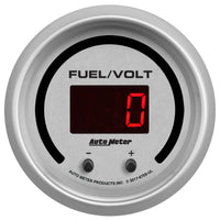 Thumbnail for Autometer 52.4mm Silver Switchable 0-100 Fuel Level/8-18V Voltmeter Ultra-Lite Elite Digital Gauge